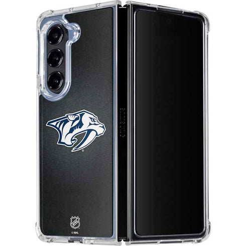 NHL Nashville Predators Black Background Galaxy Z Fold5 5G Clear Case