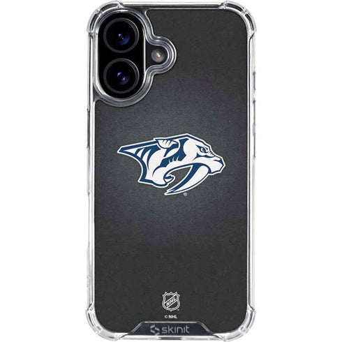 NHL Nashville Predators Black Background iPhone 16 Clear Case