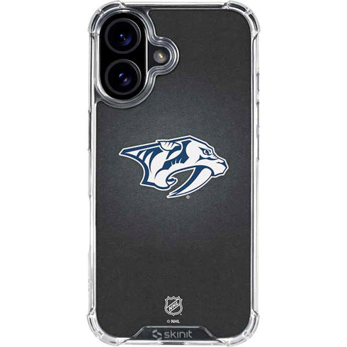 NHL Nashville Predators Black Background iPhone 16 Plus Clear Case