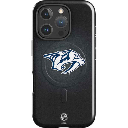 NHL Nashville Predators Black Background iPhone 16 Pro Magsafe Impact Case