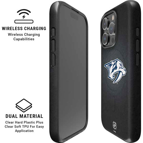 NHL Nashville Predators Black Background iPhone 16 Pro Magsafe Impact Case