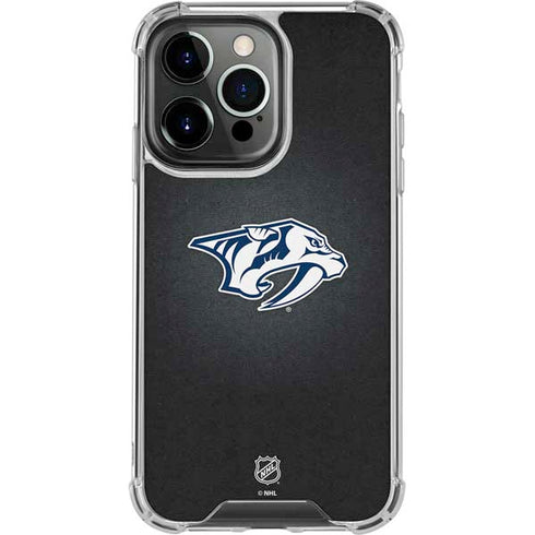 NHL Nashville Predators Black Background iPhone 16 Pro Max Clear Case