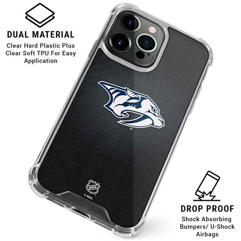 NHL Nashville Predators Black Background iPhone 16 Pro Max Clear Case