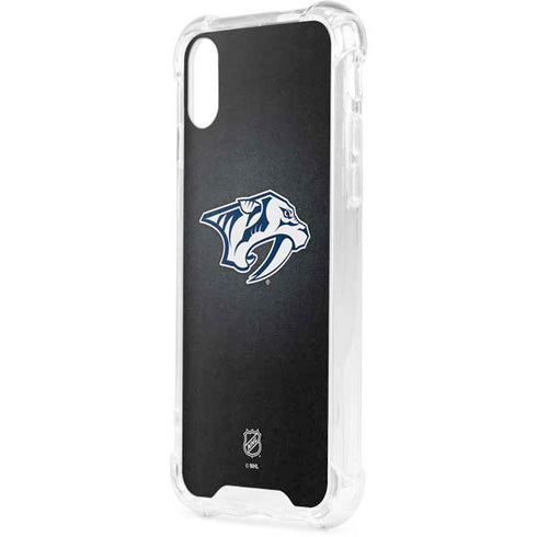 NHL Nashville Predators Black Background iPhone XS Clear Case