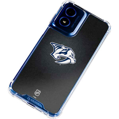 NHL Nashville Predators Black Background Moto G Play 4G (2024) Clear Case