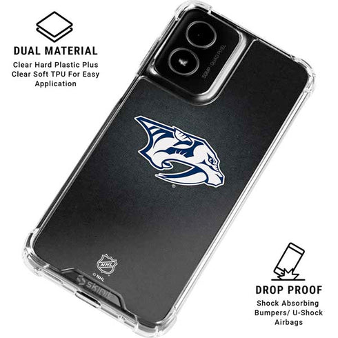 NHL Nashville Predators Black Background Moto G Power 5G (2024) Clear Case