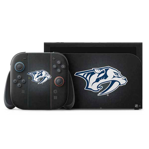 NHL Nashville Predators Black Background Nintendo Switch 2 (2025) with Joy-Con Skin