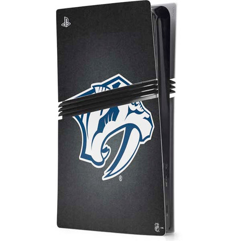 NHL Nashville Predators Black Background PS5 Pro Console Skin