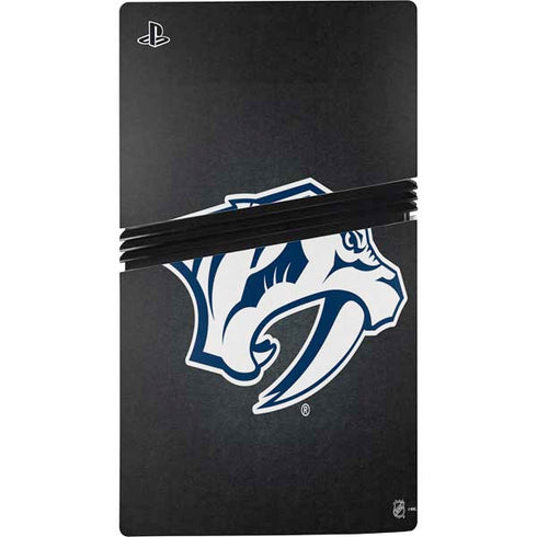 NHL Nashville Predators Black Background PS5 Pro Console Skin