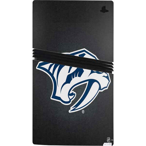 NHL Nashville Predators Black Background PS5 Pro Console Skin