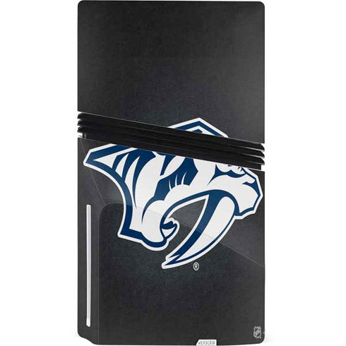 NHL Nashville Predators Black Background PS5 Pro Disk Console Skin