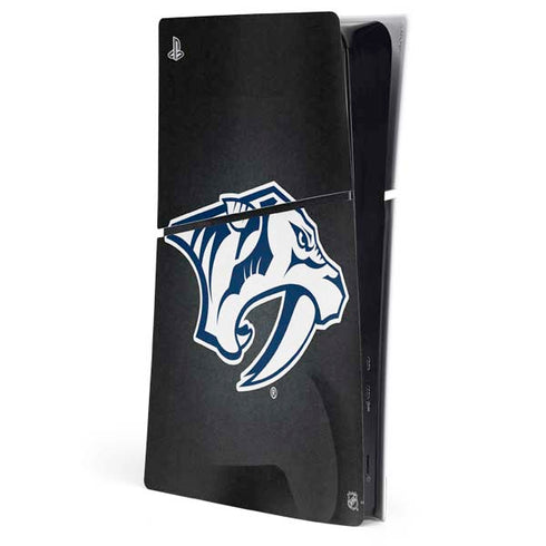 NHL Nashville Predators Black Background PS5 Slim Digital Edition Console Skin
