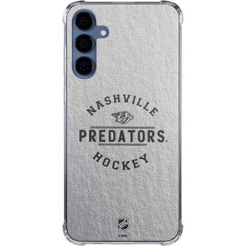 NHL Nashville Predators Black Text Galaxy A35 5G Clear Case