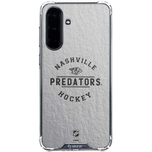 NHL Nashville Predators Black Text Galaxy A36 5G Clear Case