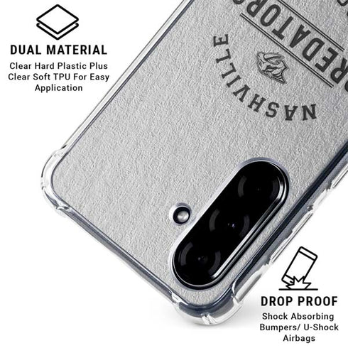 NHL Nashville Predators Black Text Galaxy A36 5G Clear Case