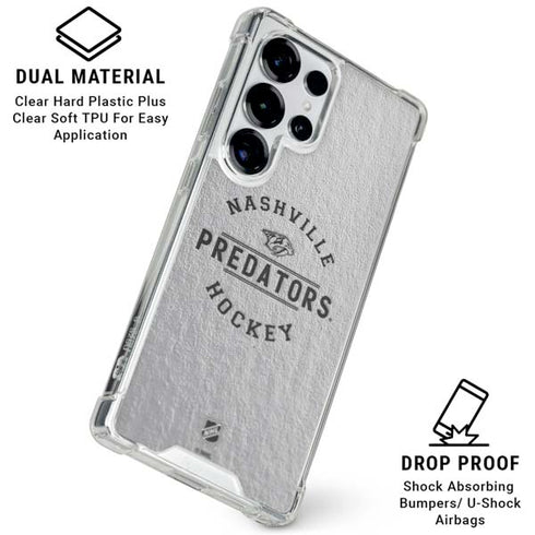 NHL Nashville Predators Black Text Galaxy S25 Ultra Clear Case