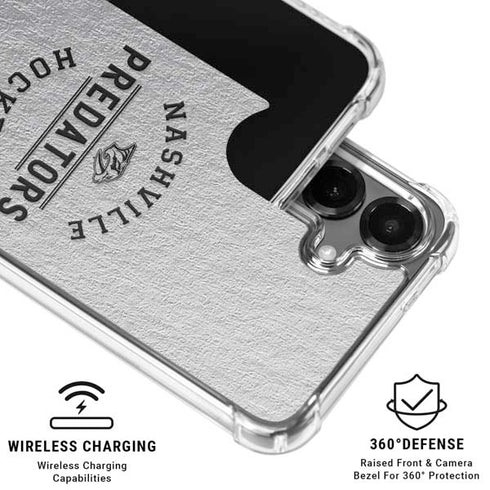 NHL Nashville Predators Black Text Galaxy S26 Clear Case