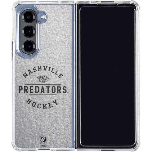 NHL Nashville Predators Black Text Galaxy Z Fold5 5G Clear Case