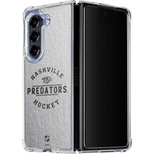 NHL Nashville Predators Black Text Galaxy Z Fold5 5G Clear Case