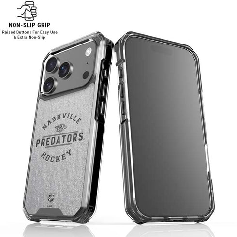 NHL Nashville Predators Black Text iPhone 18 Pro Clear Case