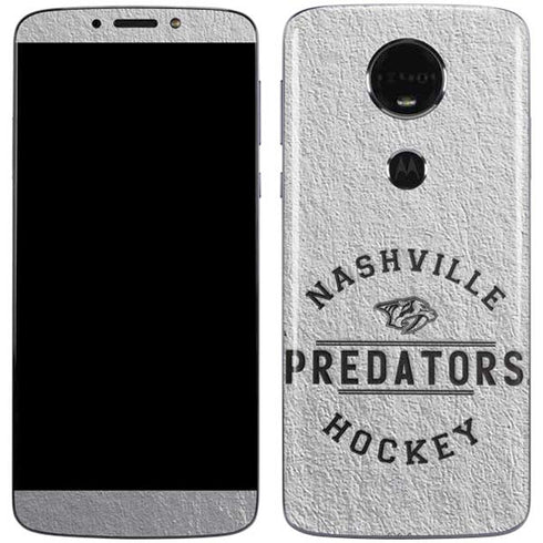 NHL Nashville Predators Black Text Moto E5 Plus Skin