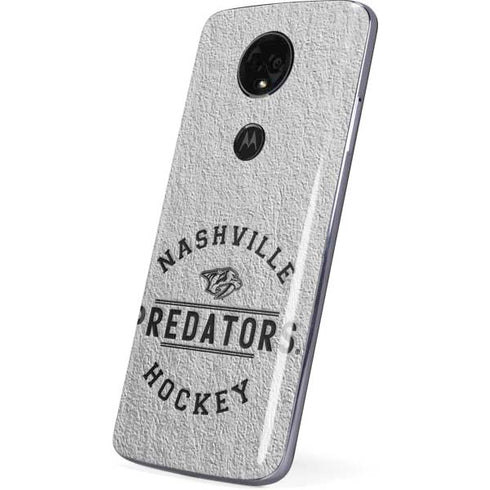 NHL Nashville Predators Black Text Moto E5 Plus Skin