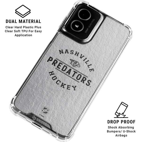 NHL Nashville Predators Black Text Moto G Power 5G (2024) Clear Case