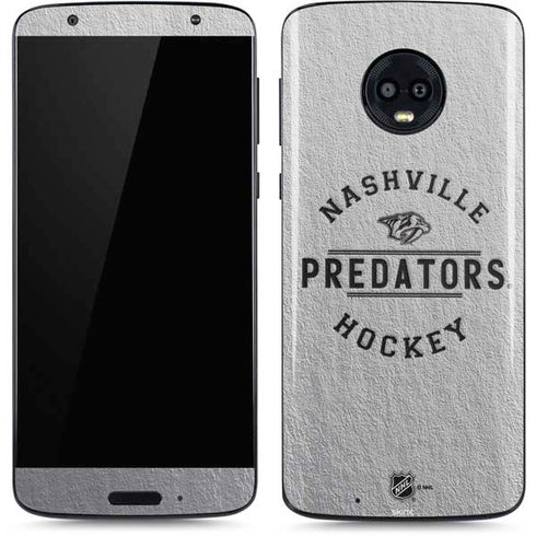 NHL Nashville Predators Black Text Moto G6 Skin