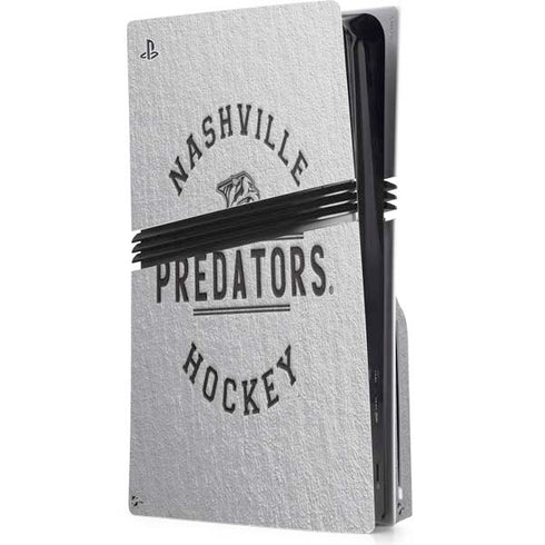 NHL Nashville Predators Black Text PS5 Pro Disk Console Skin