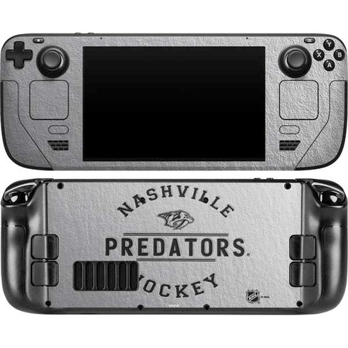 NHL Nashville Predators Black Text Steam Deck Handheld Gaming Computer OLED Skin
