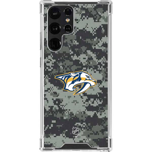 NHL Nashville Predators Camo Galaxy S23 Ultra Clear Case