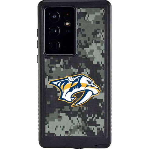 NHL Nashville Predators Camo Galaxy S24 Ultra Waterproof Case