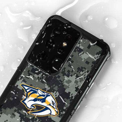 NHL Nashville Predators Camo Galaxy S24 Ultra Waterproof Case