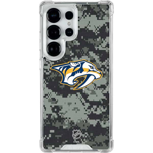 NHL Nashville Predators Camo Galaxy S25 Ultra Clear Case