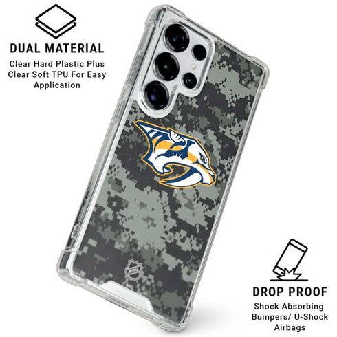 NHL Nashville Predators Camo Galaxy S25 Ultra Clear Case