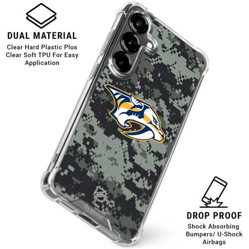 NHL Nashville Predators Camo Galaxy S26 Clear Case