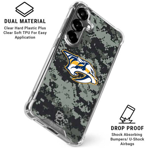 NHL Nashville Predators Camo Galaxy S26 Plus Clear Case