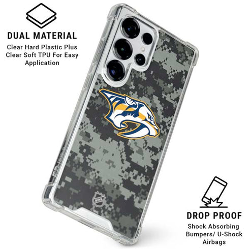 NHL Nashville Predators Camo Galaxy S26 Ultra Clear Case