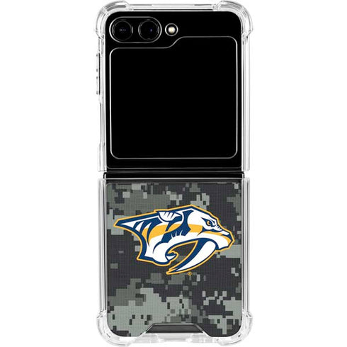 NHL Nashville Predators Camo Galaxy Z Flip6 Clear Case