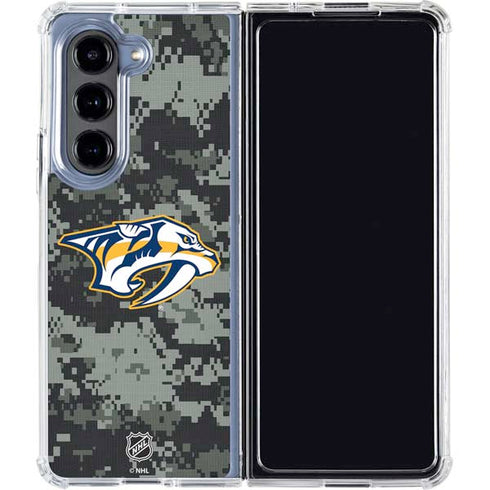 NHL Nashville Predators Camo Galaxy Z Fold5 5G Clear Case