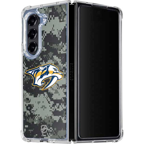NHL Nashville Predators Camo Galaxy Z Fold5 5G Clear Case