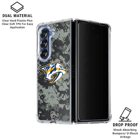 NHL Nashville Predators Camo Galaxy Z Fold6 Clear Case