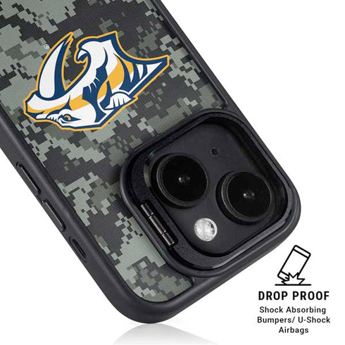 NHL Nashville Predators Camo iPhone 14 Kickstand Case