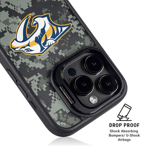NHL Nashville Predators Camo iPhone 14 Pro Max Kickstand Case