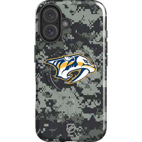 NHL Nashville Predators Camo iPhone 16 Magsafe Impact Case