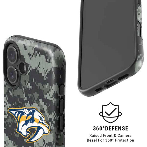NHL Nashville Predators Camo iPhone 16 Magsafe Impact Case