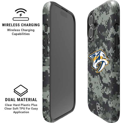 NHL Nashville Predators Camo iPhone 16 Magsafe Impact Case