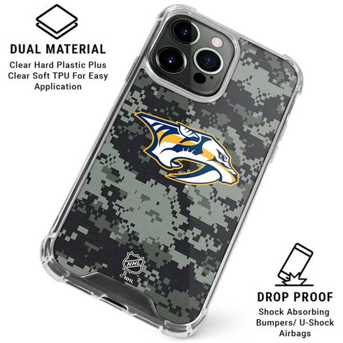 NHL Nashville Predators Camo iPhone 16 Pro Clear Case
