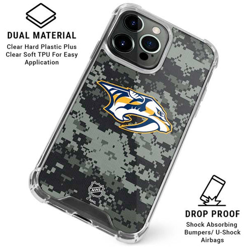 NHL Nashville Predators Camo iPhone 16 Pro Max Clear Case