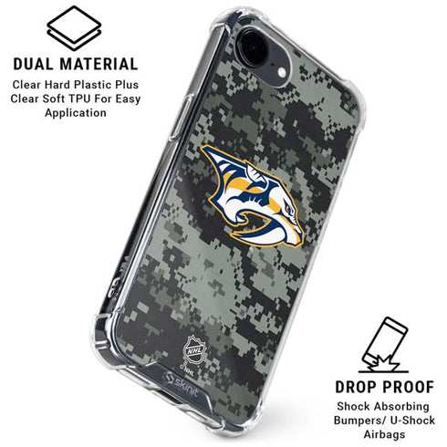 NHL Nashville Predators Camo iPhone 16e Clear Case